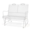 Briarwood High Back Gliding Love Seat Weathered White Finish