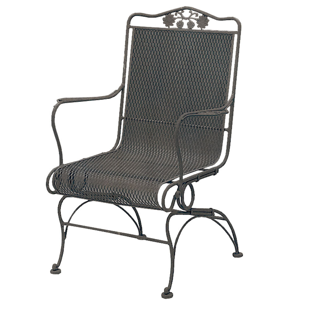 Spring Back Chair Briarwood Hi-Back Coil Spring Chair by Woodard | Wrought Iron Club ...