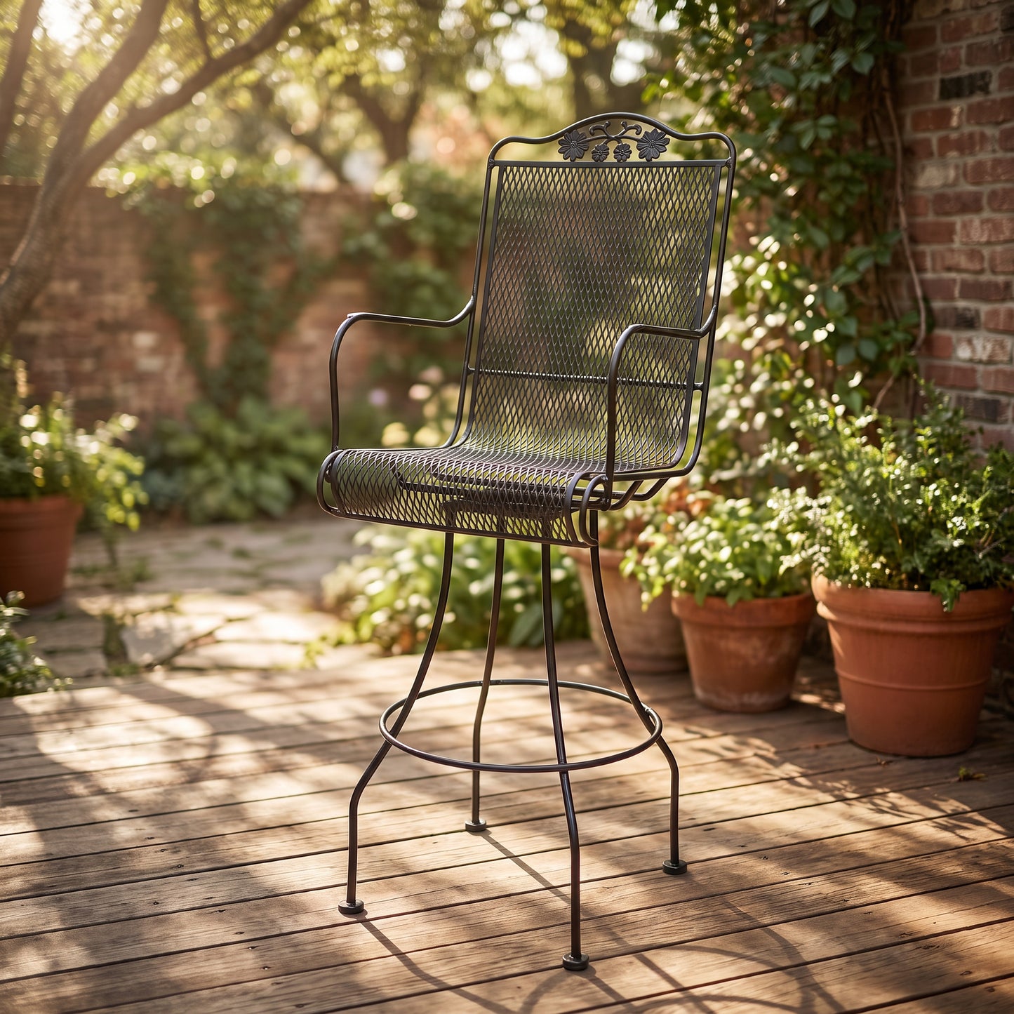 Briarwood Swivel Barstool Aztec Bronze Finish Lifestyle, image 4