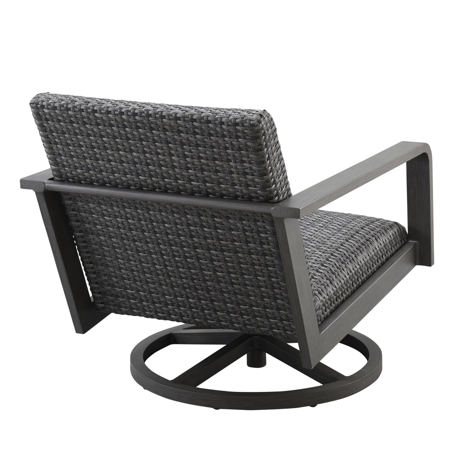 Canton Padded Swivel Rocker Club Chair Smoke Back, image 3