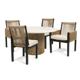 Cardiff 5 Piece Dining Set Alabaster Table Top