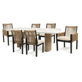 Cardiff 7 Piece Dining Set Alabaster Table Top
