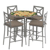 Carmel Hummingbird 42d Hight Dining w Milano Bar Chairs PEW COCOA