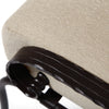 Classico Ottoman Rumor Chablis Fabric Rosewood Finish Details