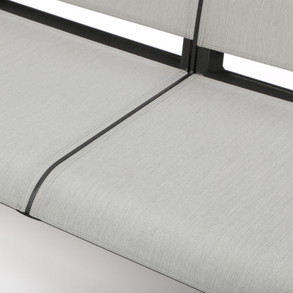 
                  Contempo Sling Loveseat Classic Silver Fabric Alloy Finish Detail - Image 3
                