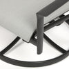 Contempo Sling Swivel Rocker Club Chair Classic Silver Fabric Alloy Finish Detail