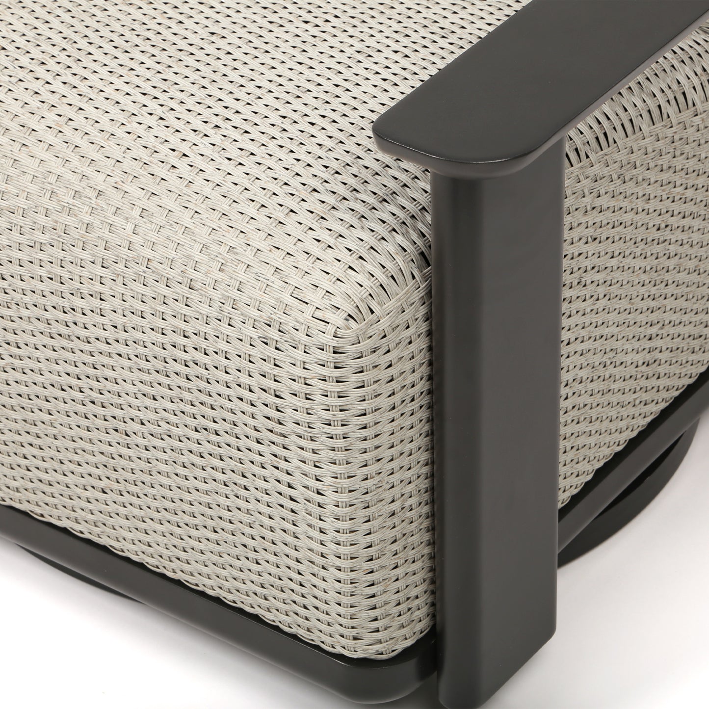 Corte Swivel Glider Club Chair Pearl Weave Onyx Frame Detail, image 5