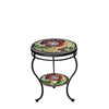 Dahila Round Double Tiered Side Table Black Frame