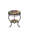Dahila Round Double Tiered Side Table Espresso Frame
