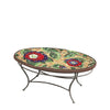 Dahlia Oval Coffee Table Pewter Frame