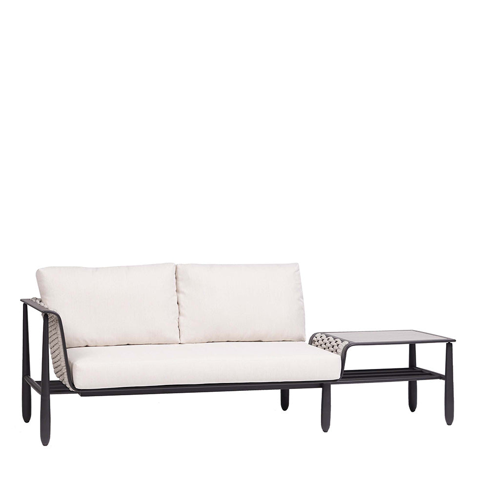 Diva 2 Seater Left Arm with Corner Table Graphite