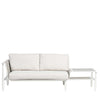 Diva 2 Seater Left Arm with Corner Table Snow Front