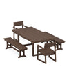 EDGE 5 Piece Dining Set with Benches Mahogany