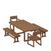 EDGE 5 Piece Dining Set with Benches Teak