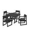 EDGE 5 Piece Dining Set with Trestle Legs Black