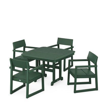 
                  EDGE 5 Piece Dining Set with Trestle Legs Green - Image 2
                