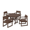 EDGE 5 Piece Dining Set with Trestle Legs Mahogany