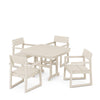 EDGE 5 Piece Dining Set with Trestle Legs Sand