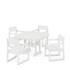 EDGE 5 Piece Dining Set with Trestle Legs White