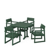 EDGE 5 Piece Farmhouse Dining Set With Trestle Legs Green