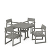 EDGE 5 Piece Farmhouse Dining Set With Trestle Legs Grey