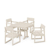 EDGE 5 Piece Farmhouse Dining Set With Trestle Legs Sand