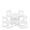 EDGE 5 Piece Farmhouse Trestle Side Chair Dining Set White