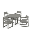 EDGE 5 Piece Round Dining Set with Trestle Legs Grey