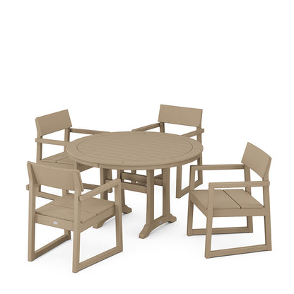 
                  EDGE 5 Piece Round Dining Set with Trestle Legs Vintage Sahara - Image 8
                