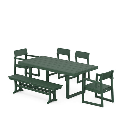 
                  EDGE 6 Piece Dining Set with Bench Green - Image 2
                