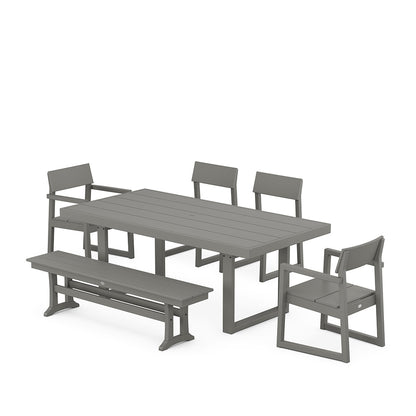 
                  EDGE 6 Piece Dining Set with Bench Grey - Image 3
                