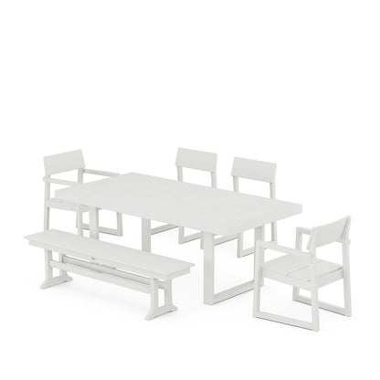 
                  EDGE 6 Piece Dining Set with Bench Vintage White - Image 9
                