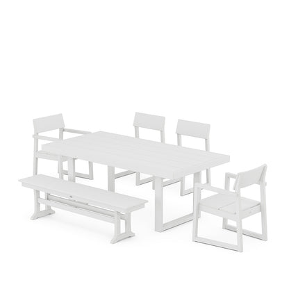 
                  EDGE 6 Piece Dining Set with Bench White - Image 10
                