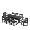 EDGE 9 Piece Farmhouse Dining Set with Trestle Legs Black