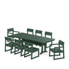 EDGE 9 Piece Farmhouse Dining Set with Trestle Legs Green