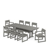 EDGE 9 Piece Farmhouse Dining Set with Trestle Legs Grey