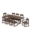 EDGE 9 Piece Farmhouse Dining Set with Trestle Legs Mahogany