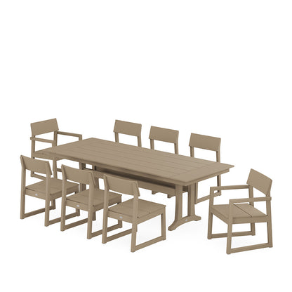 
                  EDGE 9 Piece Farmhouse Dining Set with Trestle Legs Vintage Sahara - Image 8
                