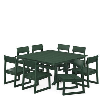 
                  EDGE 9 Piece Farmhouse Trestle Dining Set Green - Image 2
                