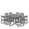 EDGE 9 Piece Farmhouse Trestle Dining Set Grey