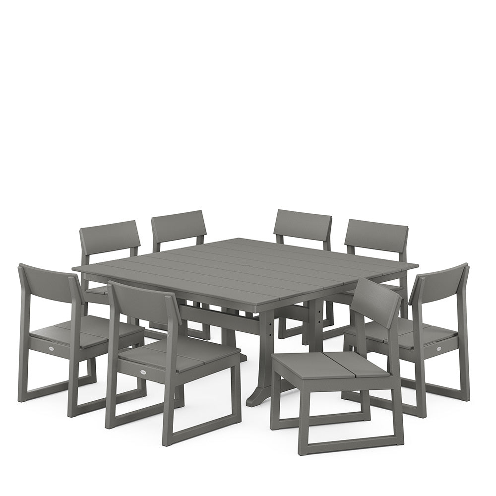 Edge Piece Farmhouse Trestle Dining Set by Polywood Polywood
