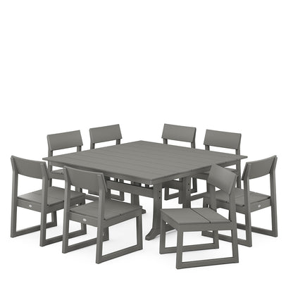 
                  EDGE 9 Piece Farmhouse Trestle Dining Set Grey - Image 3
                