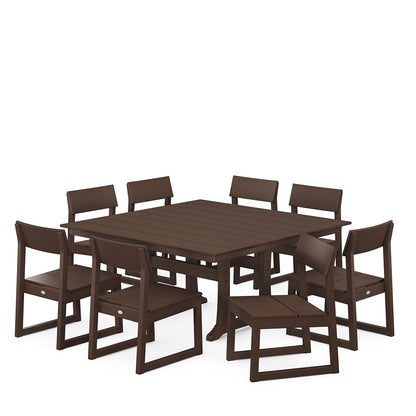 
                  EDGE 9 Piece Farmhouse Trestle Dining Set Mahogany - Image 4
                