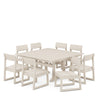 EDGE 9 Piece Farmhouse Trestle Dining Set Sand