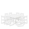 EDGE 9 Piece Farmhouse Trestle Dining Set White