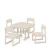 EDGE Side Chair 5 Piece Dining Set with Trestle Legs Sand