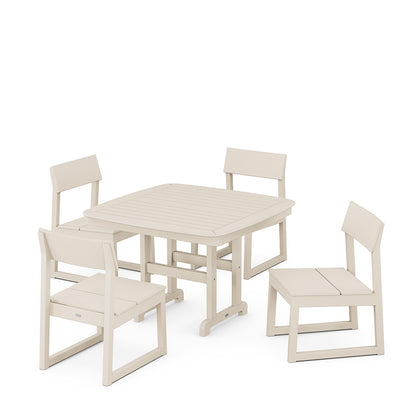 
                  EDGE Side Chair 5 Piece Dining Set with Trestle Legs Sand - Image 5
                