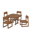 EDGE Side Chair 5 Piece Dining Set with Trestle Legs Teak