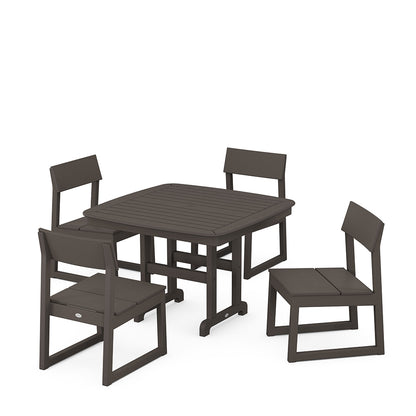 
                  EDGE Side Chair 5 Piece Dining Set with Trestle Legs Vintage Coffee - Image 7
                