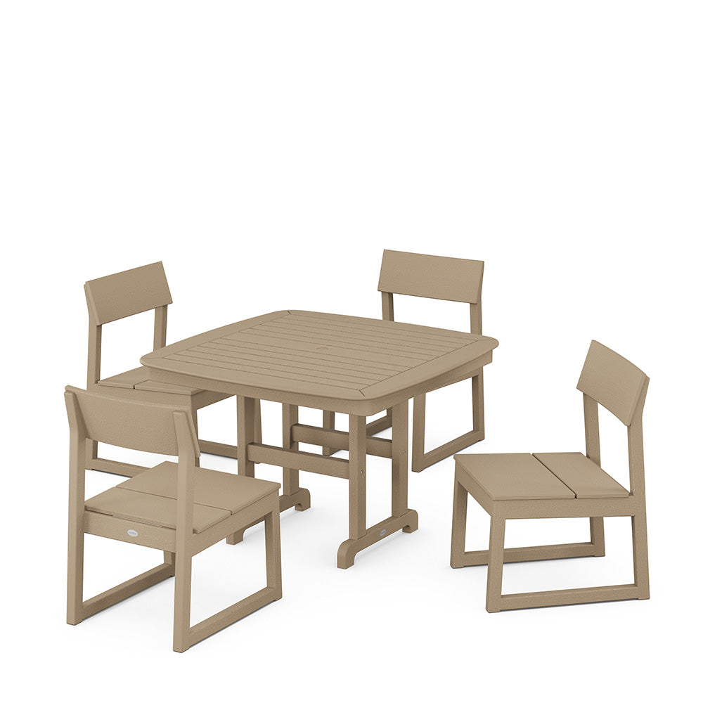 Edge Side Chair 5 Piece Dining Set with Trestle Legs